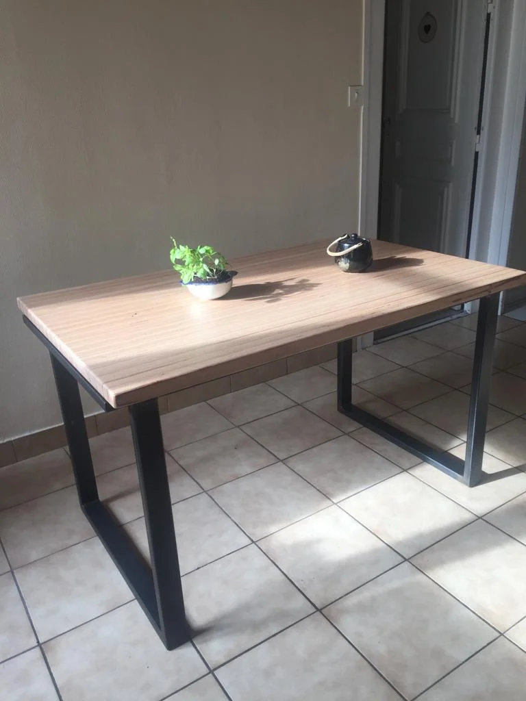 table métal et bois
