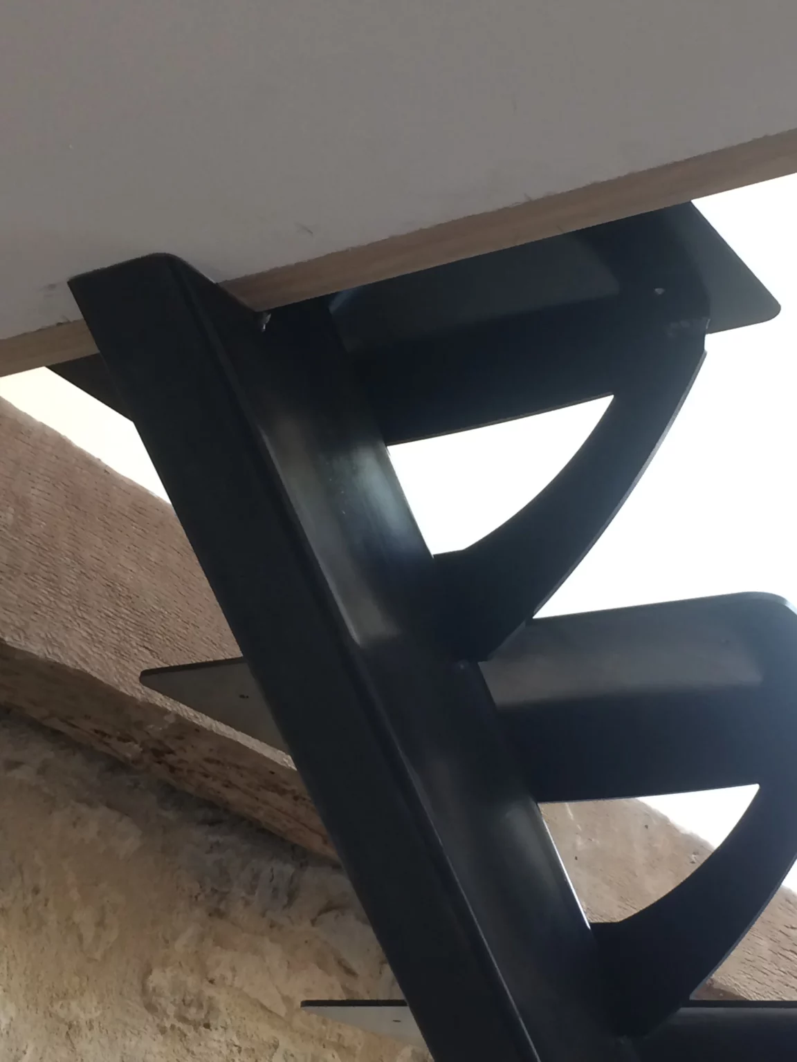 escalier bois metal ciré